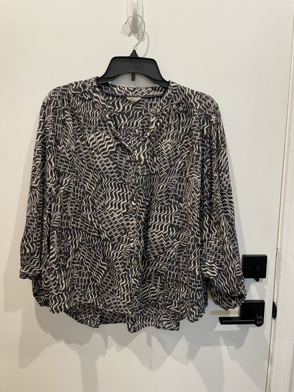 Pilcro (Anthropologie) geometric button front blouse - Size Small - Retail $128